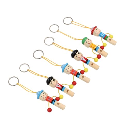 6 PCS Holzpfeife Kinder, Karikatur Piraten Pfeife Vogelpfeife, Cartoon Pfeife für Kinder Musikinstrument, Kinderspielzeug Pfeife, Holzpfeife für Spiele Party Geschenk Kinderinstrument Kindergeburtstag von Doukesh