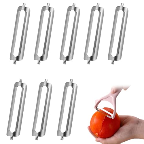 8 Stück Sparschäler Ersatzklinge, Multifunktionsschäler Ersatzklingen, Klinge Krebsschäler Messerklingen,Für Spargelschäler Kartoffelschäler Gemüseschäler Fruit Peeler Edelstahl Blades Set. von Doukesh