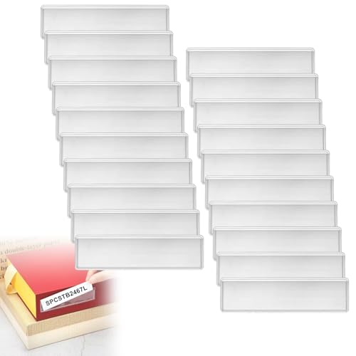 Etikettenhalter Selbstklebend, Etikettenhalter, Durchsichtige Kunststoffetiketten, Selbstklebende Regaletiketten für Regal, Briefkasten, Ordner, Schubladen, 20PCS, 11 * 3CM von Doukesh