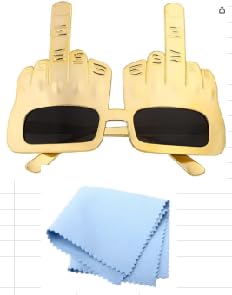 Goldene Mittelfinger-Sonnenbrille,Mittelfinger-Brillen,Hippie Gläser Kreativer Mittelfinger,Lustige Party Sonnenbrille,Party Brillen,Hippie Brille,Lustige Partybrillen für Party- Selfie- Requisiten von Doukesh