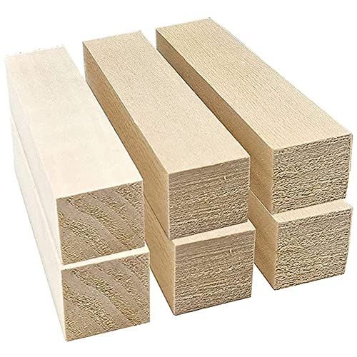 6 Stück Lindenholz Schnitzblöcke für Holzanfänger, Schnitzen Hobby Kit DIY Schnitzen von Doumneou