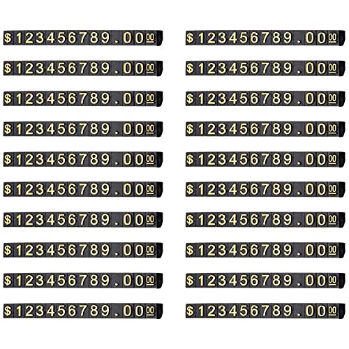Doumneou 20 Sets mit Preisanzeige, quadratisch, verstellbar, für Preisanzeige, Zahlen, Zähler, Buchstaben, Block M von Doumneou