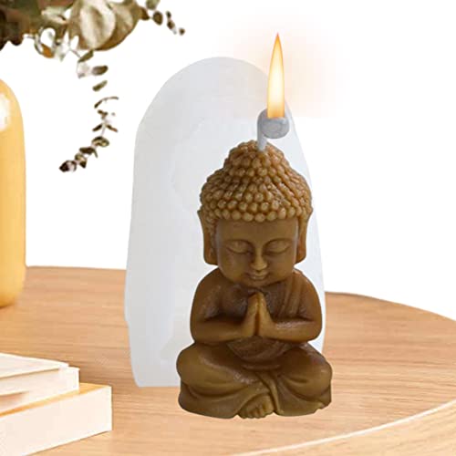 Dous Buddha Silikonform, Mönch Buddha Bodhisattva Kerzenform, Handgemachte Buddha Maitreya Seifenform, 3D Silikonform Für Aroma, Ton, Betonhandwerk Und Harzverzierung von Dous