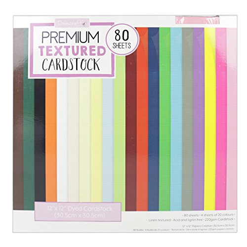 Dovecraft Premium Strukturierter Karton , Papier, Mehrfarbig, 30.5 x 30.5 cm, 80 Blätter , 220g von Dovecraft