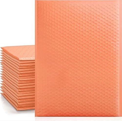 Wasserabweisende Luftpolster-Versandtaschen, 15,2 x 22,9 cm, Nr. 0, Rosa/Lachs, Poly-Versandtaschen, selbstklebend, gepolstert, 10 Stück von DowDew