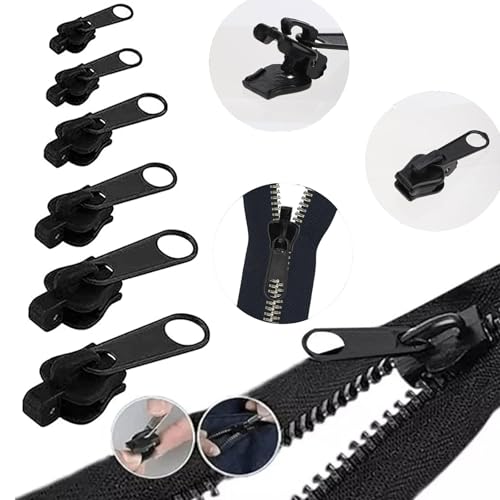 Fix Zip Puller, Zipper Repair Replacement Kit, Zip Slider Repair Instant Kit, Fix Zipper Removable Rescue Replacement Pack,Universal Instant Zipper Fix Sliding Teeth Screw Head (12pcs) von Doxenem