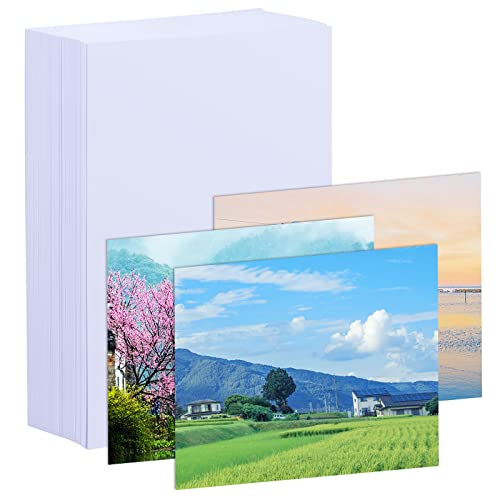 100 Blatt Fotopapier 8,9 x 12,7 cm Premium-Fotopapier, Kunstdruckpapier, 180 g/m², Druckerpapier, weißes Hochglanzpapier, Fotodruckerpapier, Bürobedarf für Tintenstrahldrucker von Doxiru