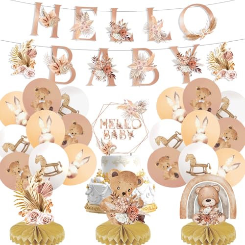 Doyomtoy Boho Geburtstag Deko,Boho Baby Shower Party Luftballons Decoration Honeycomb Ornament Mädchen Geburtstag Party Bohemian für Mädchen Geburtstag Deko Baby Shower 23 Stück von Doyomtoy