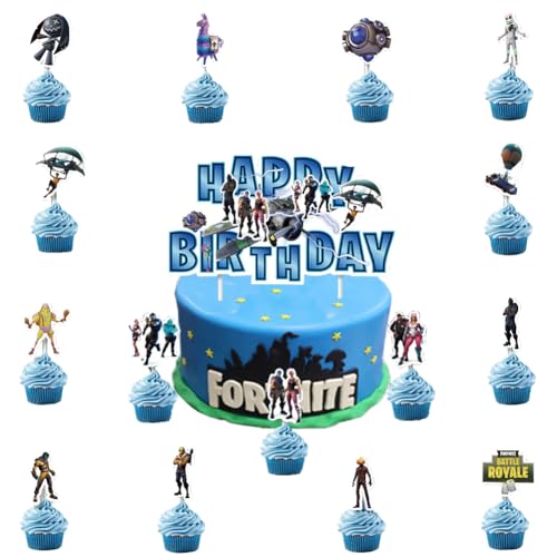 Spiel Thema Geburtstag Tortendeko,Doyomtoy Video Gaming Spiel Cake Topper Videospiel Cupcake Topper Spielthema Geburtstag für Kinder Party Kuchen 16 Stück von Doyomtoy