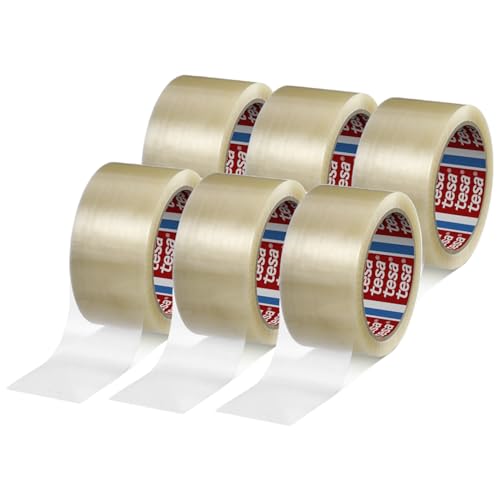 Tesa 4280 Packaging Tape – 6 Rollen Klebeband für Verpackungen, Kartons, Umzug, Lager, Arbeit, Versiegelung garantiert – 48 mm x 50 m Transparent (6 Rollen) von Dpm tapes