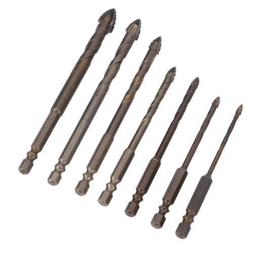 7 PCs Mauerwerk Bohrer, Verbessertes Betonbohrer 3-12 Mm Fliesenbohrer für Holz, Glas, Metall, Hex-Schaft, Vergaserspitze von Dpofirs