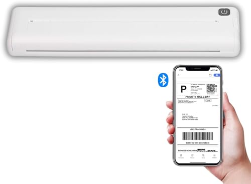 Tragbarer A4 Thermodrucker, Bluetooth Thermodrucker für Reisen, Unterstützt 90 Blatt Letter und A4 Papier, Kompatibel mit Android und IOS Telefonen und Laptops für Mobiles Büro von Dpofirs