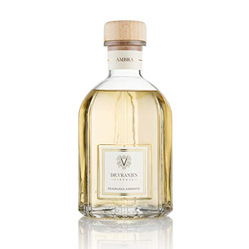 Dr. Vranjes - Ambra 500 ml Diffuser + Doppelback weiße Stäbchen (3 Stück) - Luxus-Raumduft, Made in Italy, Hauptnote: Oriental, Duftpyrammide: Amber, Patchouli, Sandelholz von Dr. Vranjes