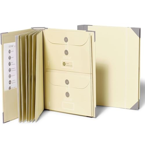 Dokumenten-Organizer-Folio, For Den Fall, Dass Ich Verloren Gehe, Ordner For Wichtige Dokumente, Akkordeon-Dokumenten-Organizer-Folio For Papier, Rechnung(B Khaki 1 Pack) von Dracqwn