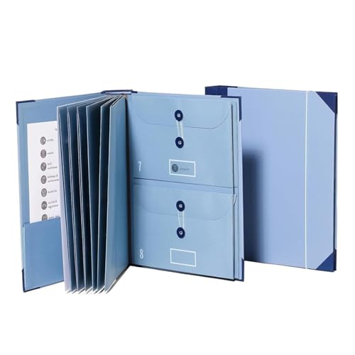 Dokumenten-Organizer-Folio, Ordner For Den Fall, Dass Ich Verloren Gehe, Ordner For Wichtige Dokumente, Ordner For Den Notfall(B Blue 1 Pack) von Dracqwn