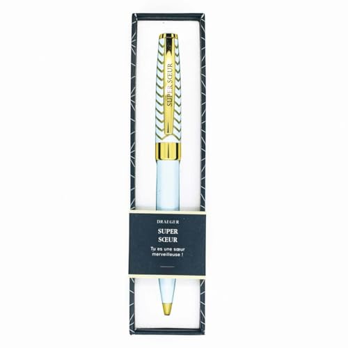Draeger Paris Kugelschreiber SUPER SŒUR, pastellblau und gold, in Geschenkverpackung von DRAEGER