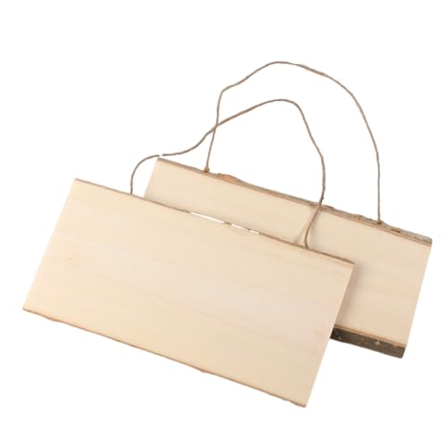 2 Stück Holzschild Zum Aufhängen, Holzschild Blanko Stehend, Holzbrett Deko, Hängendes Holzschild Mit Juteseil, Holzschild Personalisiert, Unbehandeltes Holz für Bastelarbeiten & Heimdekoration von DragonX2