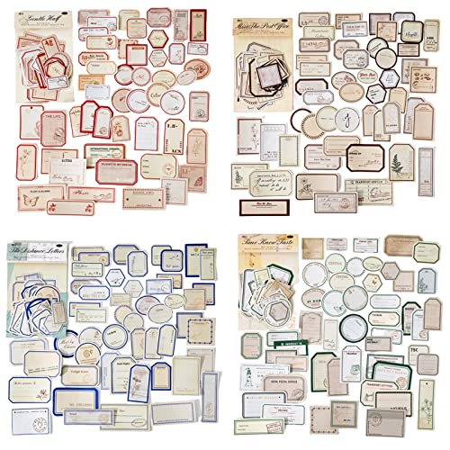 200 StüCk Vintage Scrapbooking Stickers Set Dekopapier Sticker Vintage Scrapbooking ZubehöR Sticker Aesthetic Scrapbook Stickers FüR Sammelalbum, Bullet Journaling, Scrapbook ZubehöR von DragonX2