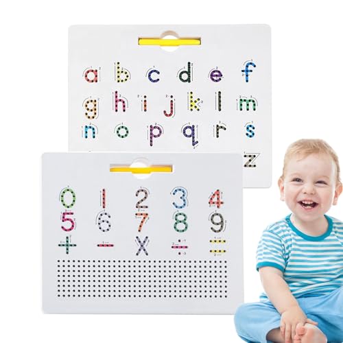 Dranng Magnetisches Buchstaben-Zeichenbrett, Magnetisches Alphabet-Zeichenbrett | 2-in-1-Spielbrett zum Lernen und Schreiben,Magnetperlen-Tablet-Pad, doppelseitiges Magnet-Tracing-Board für und von Dranng