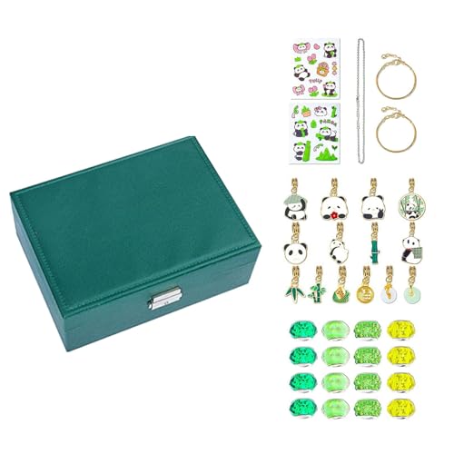 Dranng Schmuckherstellungs-Set für Mädchen, Panda-Charm-Halskette, Armband, kleine Perlen für Halskette, Armband, Kunst- und Bastelset, Mädchen, Halskette und Armband von Dranng