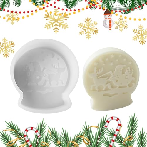 Dranng Silikonformen für Weihnachtskerzen, Tischdekoration, Weihnachts-Kristallkugelform, Gipsformen für Harzguss, dekorative Epoxidharz-Form von Dranng