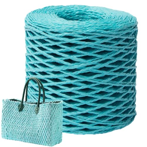 Raffia Garn Zum Häkeln, 150M Raffia Papierband Naturbast, Raffia Paper Schnur, Geschenkband Verpackung Papier Bindfäden Für, Strandtaschen, Hüte, di y Handwerk Weberei Dekoration von Dranng