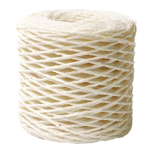 Raffia Garn Zum Häkeln, 150M Raffia Papierband Naturbast, Raffia Paper Schnur, Geschenkband Verpackung Papier Bindfäden Für, Strandtaschen, Hüte, di y Handwerk Weberei Dekoration von Dranng