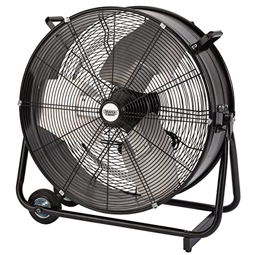 Draper 99623 Trommelventilator mit hohem Durchfluss, 600 mm, Schwarz, Größe 790 x 780 x 270 mm von Draper