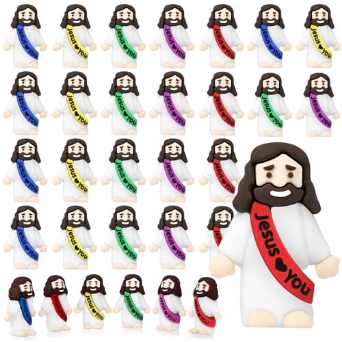 Draupnir Kleine Jesus-Figuren, Jesus Love You, Mini-Gummi-Figuren, Großpackung, 5 Farben, kleine Jesus-Figuren zum Verstecken und Suchen, religiöse Partygeschenke, Sonntagsschule, für Ostereierfüller, Draupnir Kleine Jesus-Figuren, Jesus Love You, Mini-Gummi-Figuren, Großpackung, 5 Farben, kleine Jesus-Figuren zum Verstecken und Suchen, religiöse Partygeschenke, Sonntagsschule, für Ostereierfüller, von Draupnir