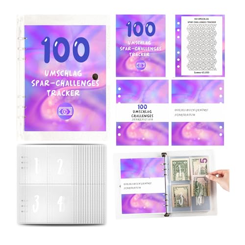 Budget Planner Deutsch A5 Budgetplaner Geld Organizer Ringbuch Finanzplaner Haushaltsbuch Sparen Mappe 100 Envelope Challenge Binder, Cash Stuffing Startset von Drawelry