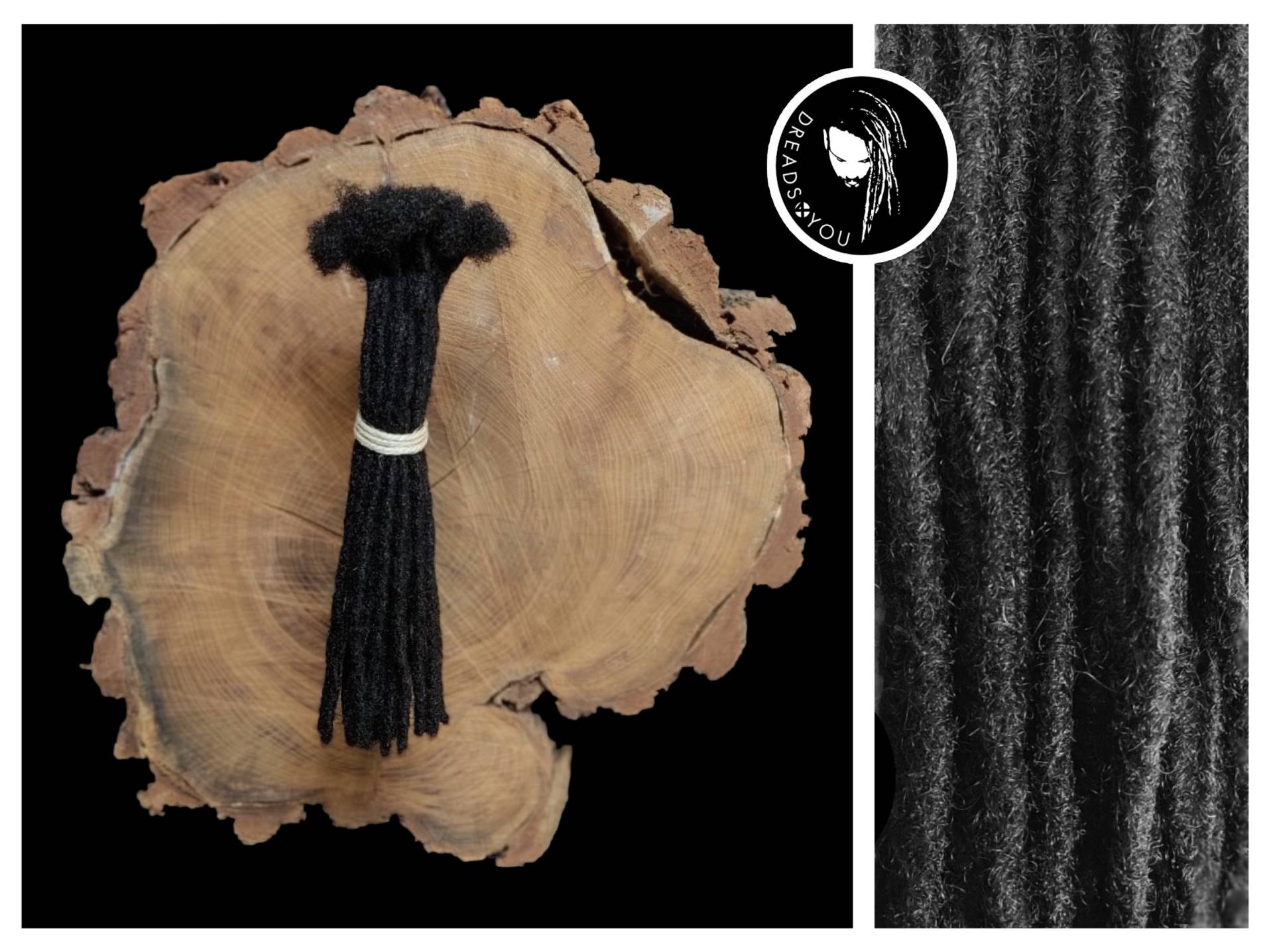 Afro Dreadlock Extensions in Der Farbe Schwarz 25cm Länge Aus Qualitativ Hohen Afrohaaren Handarbeit Hergestellt Mit Geschlossener Spitze von Dreads4youShop