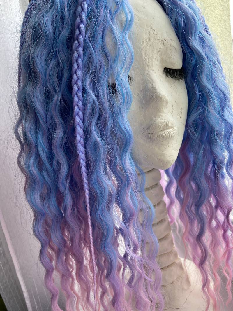 Set Der Dreads Und Zöpfe, Lavendel Rosa Ombre, Curly Dreads, De Mix von DreadsByDAP