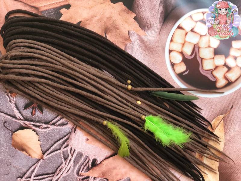 Wolle Doppelendige Dreadlocks Dunkelbraun Und Braune Cappuccino Merino von DreadsByHolly