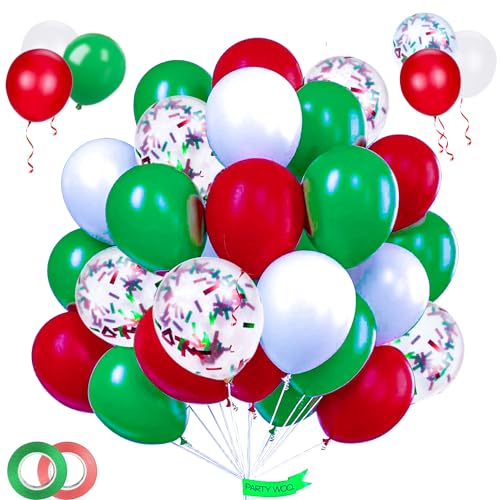 70 Stück Weihnachtsballons, Weihnachten Ballon Dekoration Kit, Weihnachtsballon Kombination, 12 Zoll Weihnachten Luftballons, Luftballons Rot Grün Für Weihnachten Holiday Party Deko von Dream HorseX