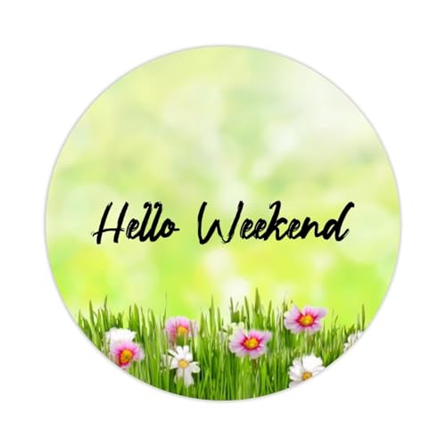 100 Stück Wörter Zitate Runde Aufkleber Hello Weekend Label Aufkleber Aufkleber für Karten Umschläge Siegel Boxen Urlaub Weihnachten Geschenke Taschen Verpackung Party Supplies Dekoration 5,1 cm von DreamAutumn