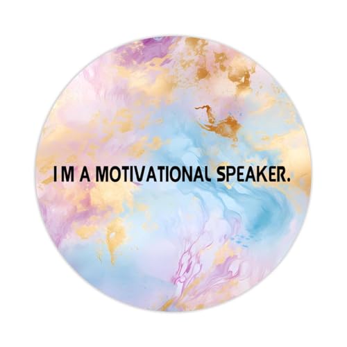 100 Stück Wörter Zitate Runde Aufkleber I'm A Motivational Speaker. Etikettenaufkleber Aufkleber für Karten, Umschläge, Siegelboxen, Urlaub, Weihnachtsgeschenke, Taschen, Verpackung, Partyzubehör, von DreamAutumn