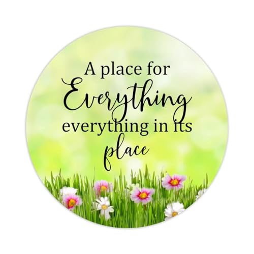 100 Stück runde Zitate Aufkleber A Place for Everything Everything in Its Place, Label Stickers Decals for Card Envelopes Seals Boxes Holiday Xmas Gifts Bags Packaging Party Supplies Decoration 3.8 cm von DreamAutumn