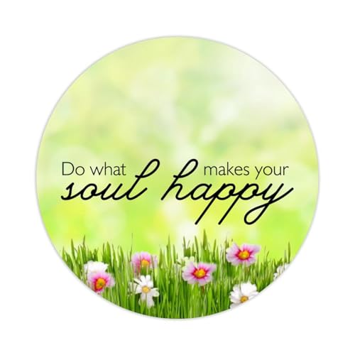 100 runde Aufkleber mit Wörtern und Zitaten, "Do What Makes Your Soul Happy", Aufkleber für Karten, Umschläge, Siegel, Boxen, Urlaub, Weihnachtsgeschenke, Taschen, Verpackung, Partyzubehör, von DreamAutumn