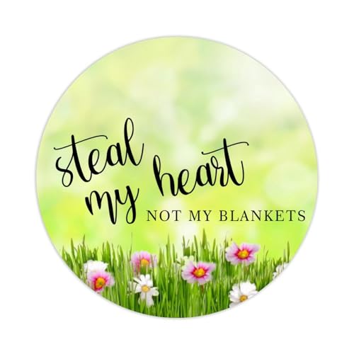 100 runde Aufkleber mit Wörtern und Zitaten, "Steal My Heart Not My Blankets", Aufkleber für Karten, Umschläge, Siegel, Boxen, Urlaub, Weihnachtsgeschenke, Taschen, Verpackung, Partyzubehör, von DreamAutumn