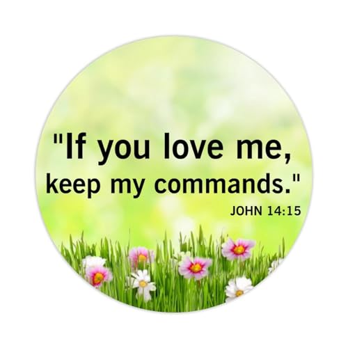 100 runde Aufkleber mit Zitaten "If You Love Me Keep My Commands.John 14: 15 Etikettenaufkleber für Karten, Umschläge, Siegel, Boxen, Urlaub, Weihnachtsgeschenke, Taschen, Verpackung, Partyzubehör, von DreamAutumn