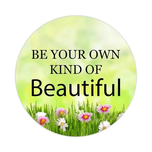 "Be Your Own Kind of Beautiful Round Label Sticker 5.1 cm Positive Lettering Saying Circle Decals for Laptop Computer Cup Envelopes Seals Water Bottle Backpack 100pcs von DreamAutumn