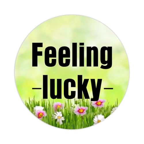 Feeling Lucky Runde Etiketten-Aufkleber, 3,8 cm, positiver Schriftzug, Spruch, Aufkleber für Laptop, Computer, Tassen, Umschläge, Wasserflasche, Rucksack, 100 Stück von DreamAutumn