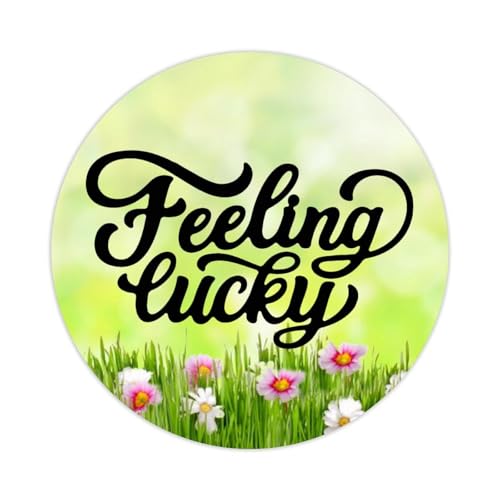 Feeling Lucky Runde Etiketten-Aufkleber, 5,1 cm, positiver Schriftzug, Spruch, Aufkleber für Laptop, Computer, Tassen, Umschläge, Wasserflasche, Rucksack, 100 Stück von DreamAutumn