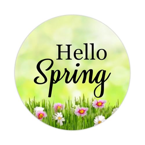 Hello Spring Runde Etiketten-Aufkleber, Bibelvers-Zitate, Spruch, Kreis-Aufkleber für Wasserflasche, Gepäck, Laptop, Computer, Umschläge, Kartons, 3,8 cm, 100 Stück von DreamAutumn