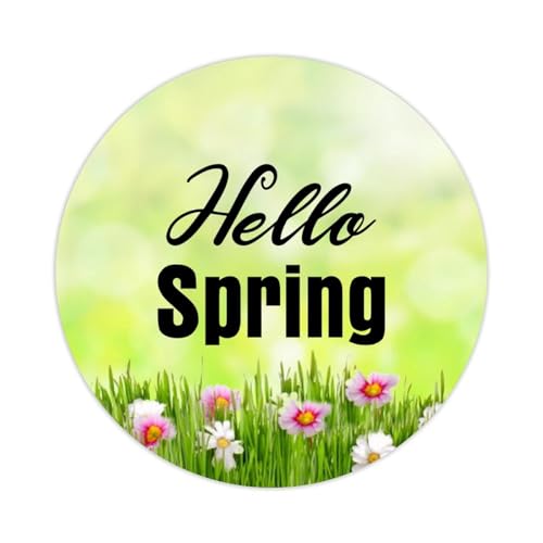 Hello Spring Runde Etiketten-Aufkleber, Bibelvers-Zitate, Spruch, Kreis-Aufkleber für Wasserflasche, Gepäck, Laptop, Computer, Umschläge, Kartons, 3,8 cm, 100 Stück von DreamAutumn