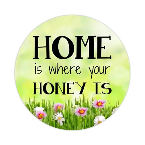 Home is Where Your Honey is Runde Etiketten-Aufkleber, Bibelvers-Zitate, Spruch, Kreis-Aufkleber für Wasserflasche, Gepäck, Laptop, Computer, Umschläge, Kartons, 3,8 cm, 100 Stück von DreamAutumn