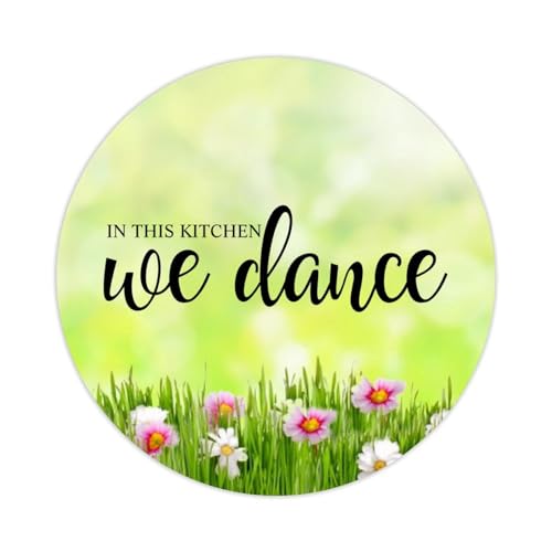 In This Kitchen We Dance Runde Etiketten-Aufkleber, 5,1 cm, Positiver Schriftzug, Spruch, Aufkleber für Laptop, Computer, Tassen, Umschläge, Wasserflasche, Rucksack, 100 Stück von DreamAutumn