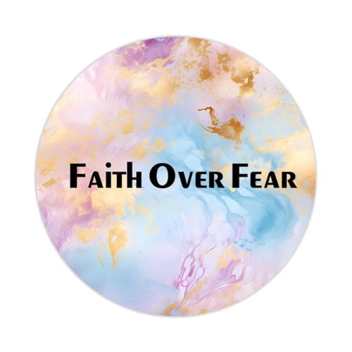 Runde Etiketten mit Aufschrift "Faith Over Fear", 5,1 cm, positiver Schriftzug, Spruch, Aufkleber für Laptop, Computer, Tassen, Umschläge, Wasserflasche, Rucksack, 100 Stück von DreamAutumn