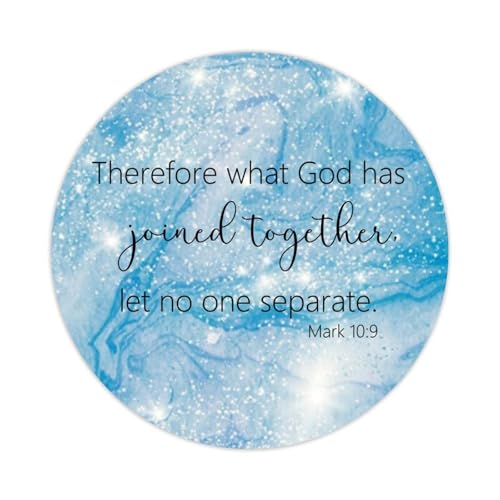 Runde Etikettenaufkleber, 3,8 cm, 100 Stück, "Therefore What God Has Joined Togeined Together", Let No One Separate.Mark 10: 9 Label Decals for Boxes Laptop Envelope Seal Jar Water Bottles Phone Party von DreamAutumn