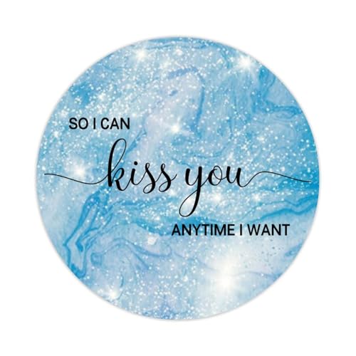 Runde Etikettenaufkleber "So I Can Kiss You Anytime I Want", 3,8 cm, Positiver Schriftzug, Spruch, Aufkleber für Laptop, Computer, Tassen, Umschläge, Wasserflasche, Rucksack, 100 Stück von DreamAutumn